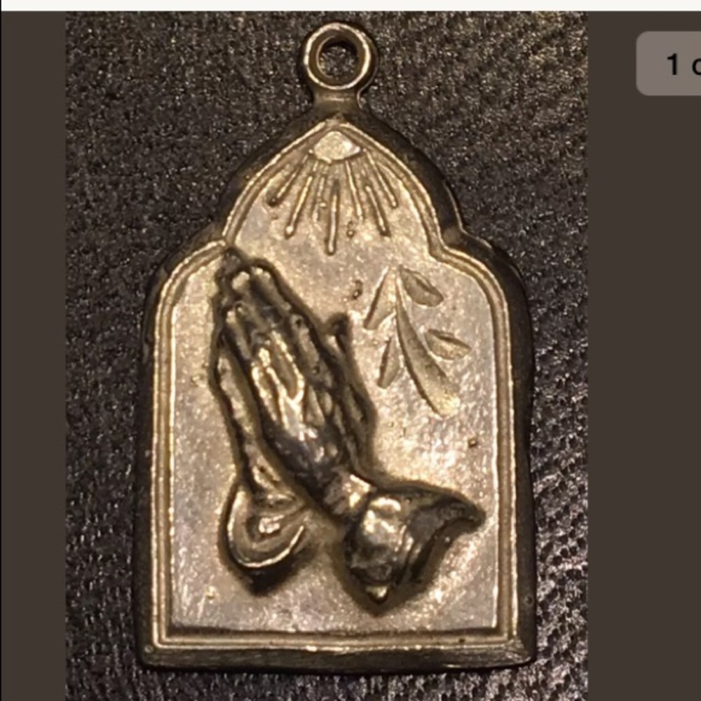 ~CATHOLIC PRAYER ~STERLING~SILVER~RELIGIOUS~~MEDAL